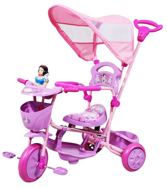 Imagen de Triciclo con guía y toldo Princesas Disney
