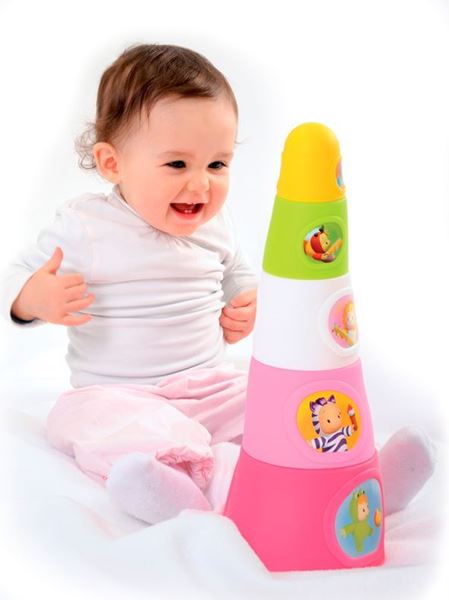 Imagen de Torre de vasos para bebe Cotoons  celeste o rosa